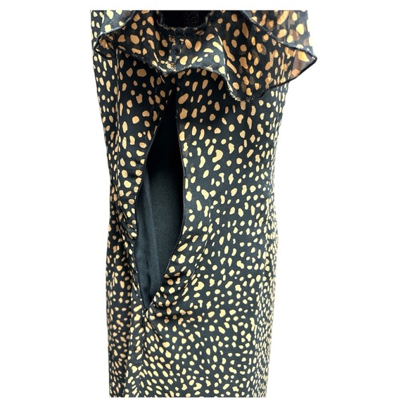 Urban Outfitters Black and Tan Flutter Sleeve Mini Dress Size Large - Picture 6 of 11